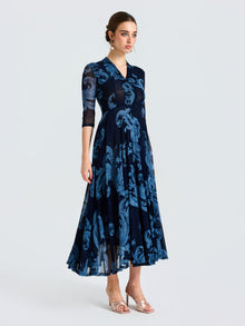 Floral Print Stretch Dress - Social Queen