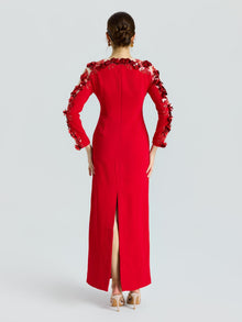 Floral Sequin Beaded Gown - Social Queen