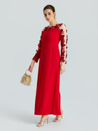 Floral Sequin Beaded Gown - Social Queen