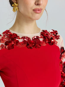 Floral Sequin Beaded Gown - Social Queen