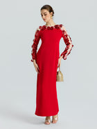 Floral Sequin Beaded Gown - Social Queen