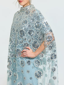 Floral Sequin Cape Dress (Includes Slip Dress) - Social Queen