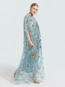 Floral Sequin Cape Dress (Includes Slip Dress) - Social Queen