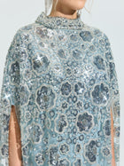 Floral Sequin Cape Dress (Includes Slip Dress) - Social Queen