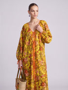 Floral Tie Front Maxi Dress - Social Queen