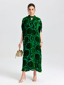 Floral Velvet Cape Dress (Cami Included) - Social Queen