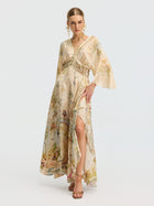 Garden Print Mulberry Silk Dress - Social Queen