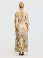 Garden Print Mulberry Silk Dress - Social Queen