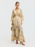 Garden Print Mulberry Silk Dress - Social Queen