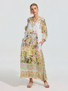 Garden Print Silk Dress (Slip Dress Included) - Social Queen