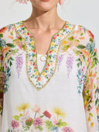 Garden Print Silk Dress (Slip Dress Included) - Social Queen