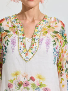 Garden Print Silk Dress (Slip Dress Included) - Social Queen