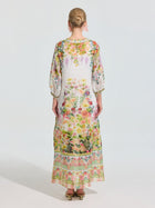 Garden Print Silk Dress (Slip Dress Included) - Social Queen