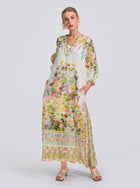 Garden Print Silk Dress (Slip Dress Included) - Social Queen