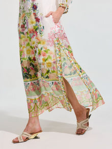 Garden Print Silk Dress (Slip Dress Included) - Social Queen