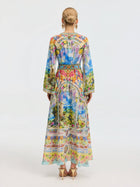 Garden Print Silk Maxi Dress - Social Queen