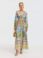 Garden Print Silk Maxi Dress - Social Queen