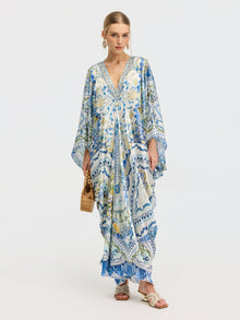 Geometric Floral Mulberry Silk Robe Dress - Social Queen