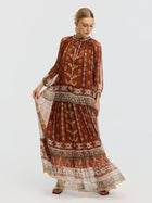 Geometric Print Mulberry Silk Blouse - Social Queen