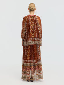 Geometric Print Mulberry Silk Skirt - Social Queen