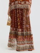 Geometric Print Mulberry Silk Skirt - Social Queen
