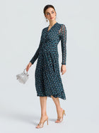 Geometric Print Stretch Dress - Social Queen