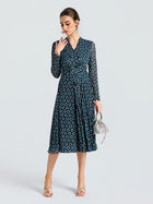 Geometric Print Stretch Dress - Social Queen