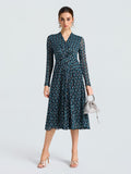 Geometric Print Stretch Dress - Social Queen