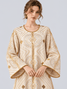 Geometric Sequin Kaftan Dress - Social Queen