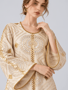 Geometric Sequin Kaftan Dress - Social Queen