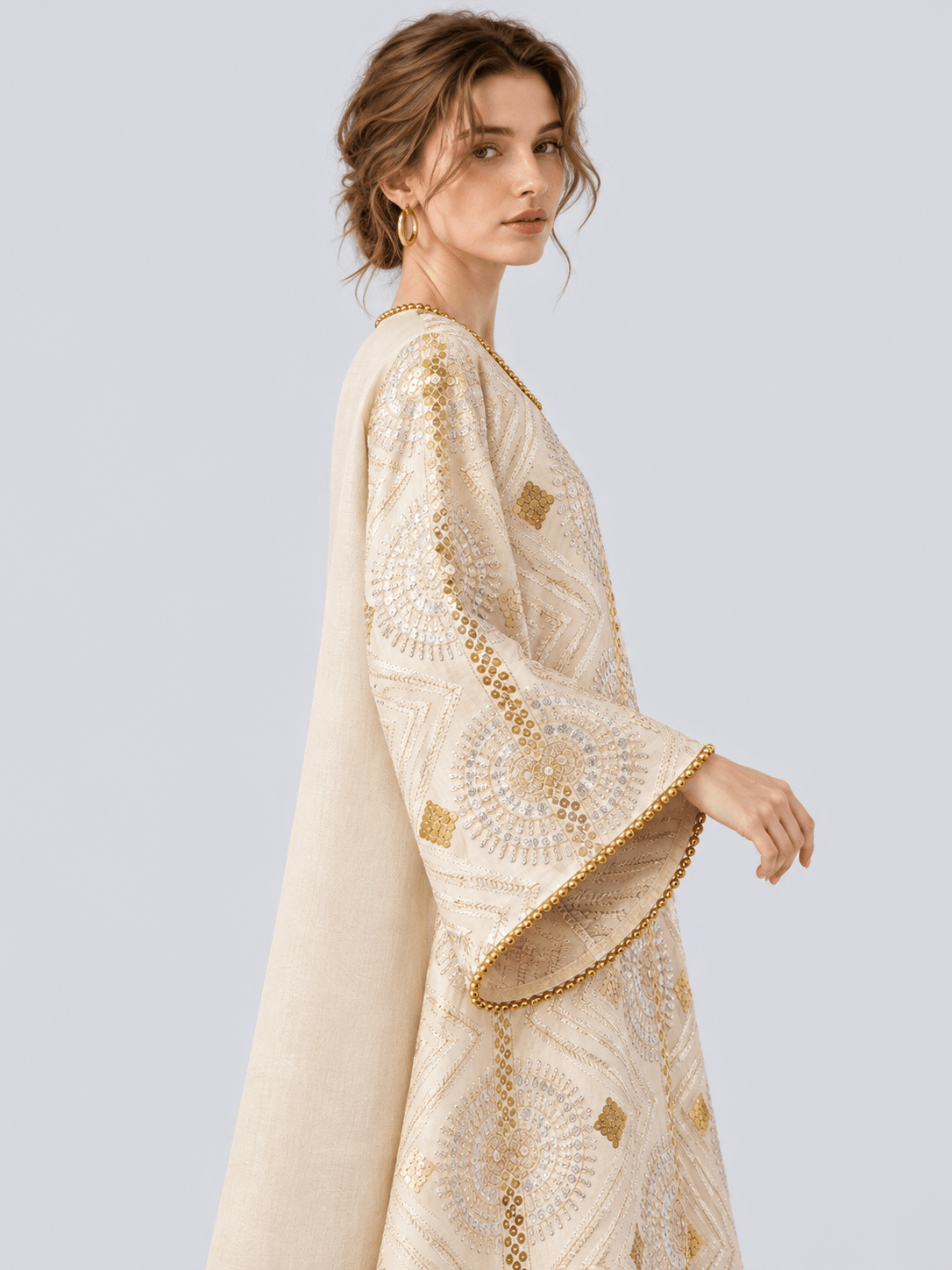 Geometric Sequin Kaftan Dress - Social Queen