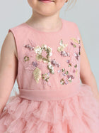 Girls Floral Sequin Tiered Tulle Midi Dress - Social Queen