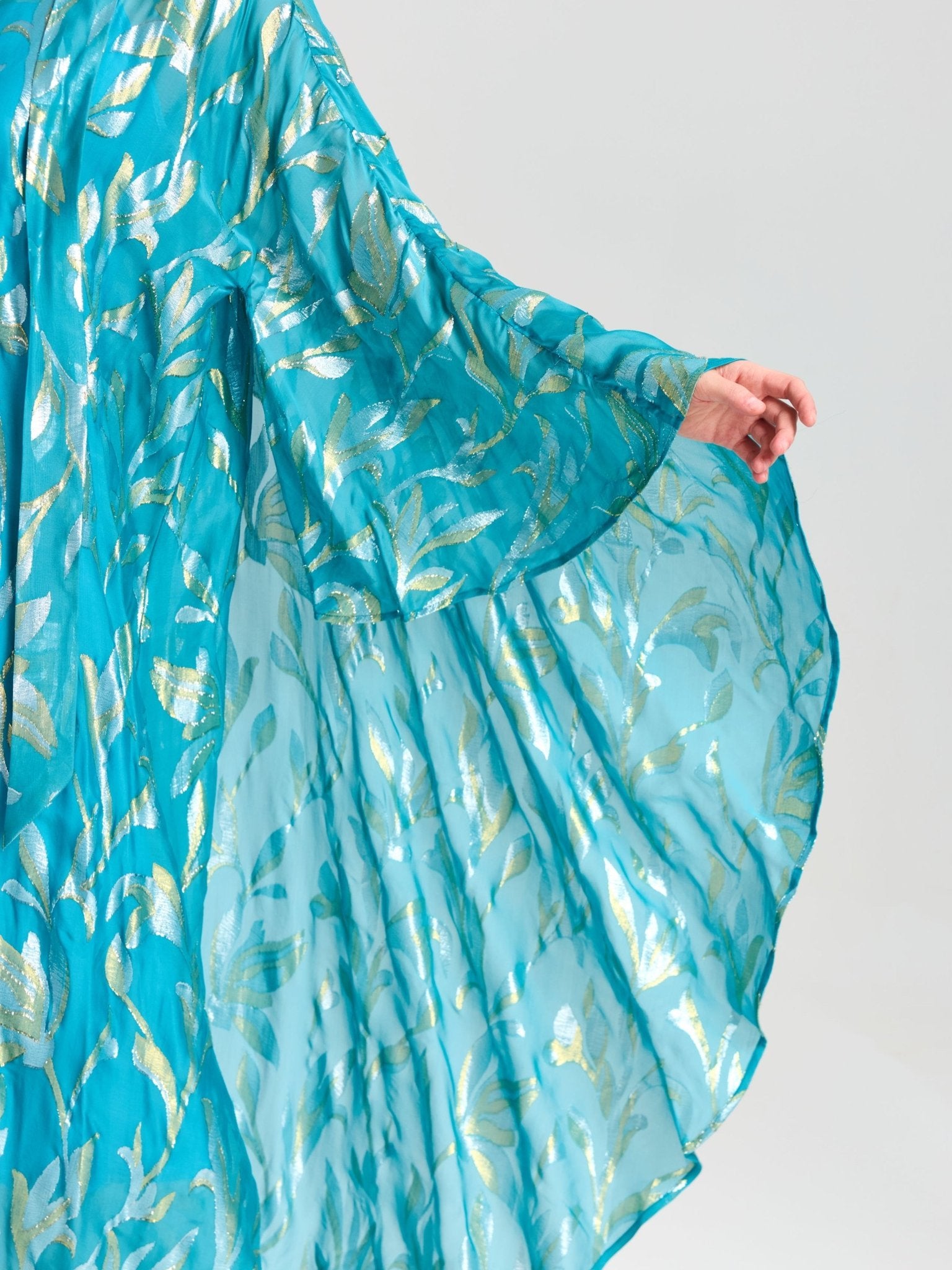 Gold Botanical Jacquard Silk Dress - Social Queen