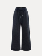 The Social Queen Gradient Rhinestone Wide-Leg Pants feature an elastic waist and small decorative studs scattered on the upper front.