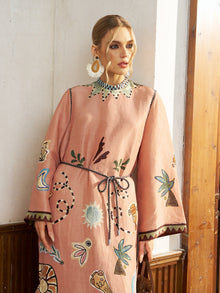 Graffiti Print Linen Robe Dress - Social Queen