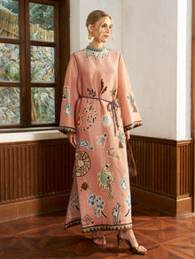 Graffiti Print Linen Robe Dress - Social Queen