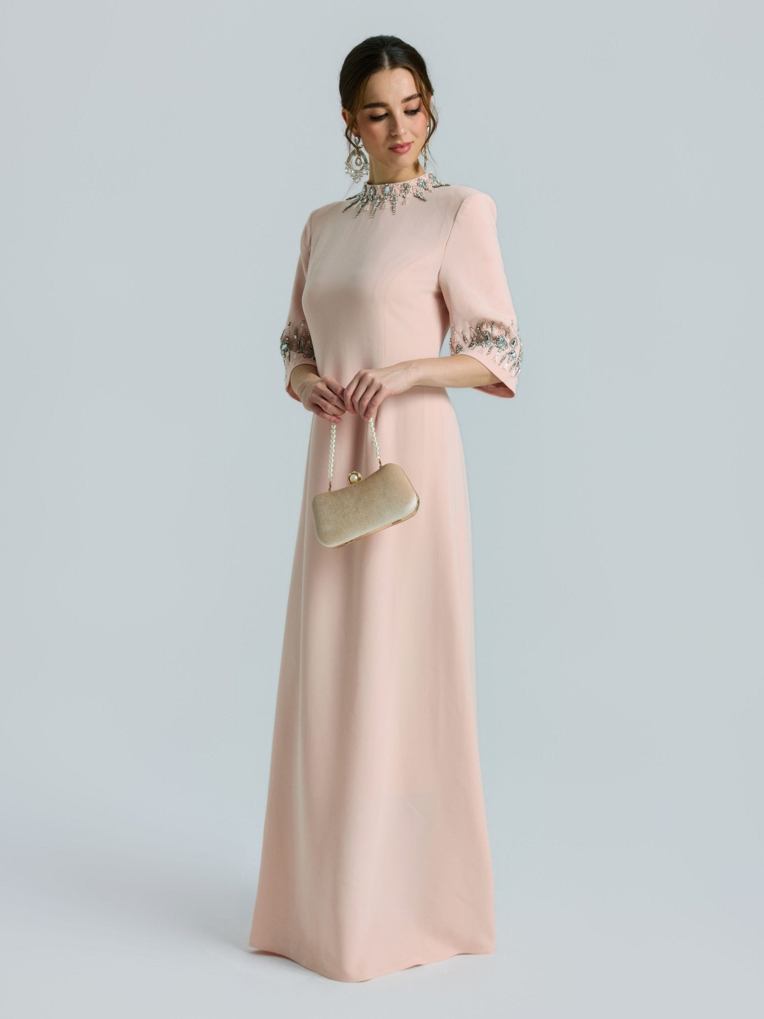 Hand-Embellished A-Line Dress - Social Queen