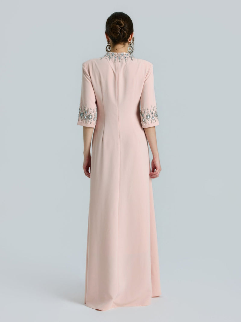 Hand-Embellished A-Line Dress - Social Queen