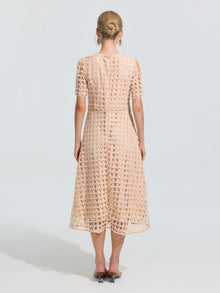 Hydrangea Embroidered Openwork Dress - Social Queen