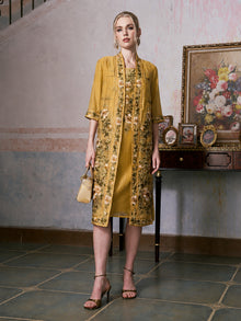 Rose Embroidered Tencel Dress Set