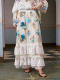 3D Floral Appliqué Mulberry Silk Skirt