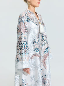 Paisley Print Satin Robe Dress