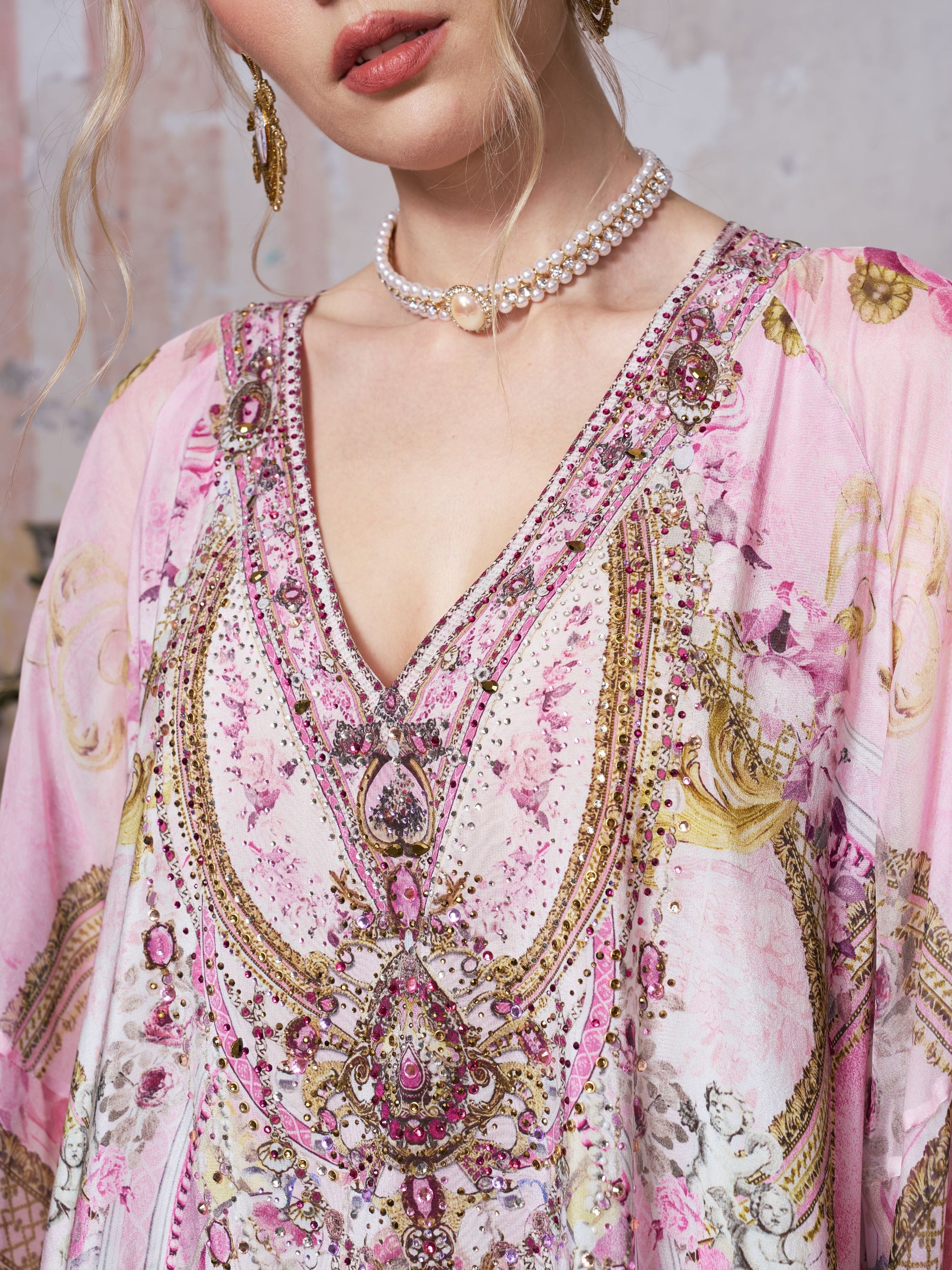 Placement Print Mulberry Silk Dress