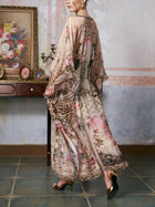Printed Mulberry Silk Kaftan Dress