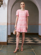 Pearl-Embellished Embroidered Dress