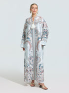 Paisley Print Satin Robe Dress