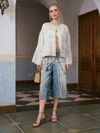 Ornate Bird Embroidered Silk Jacket