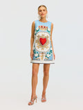 3D Floral Embellished Jacquard Dress