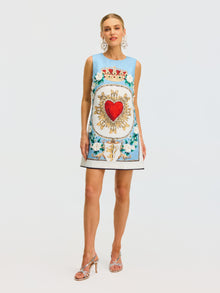 3D Floral Embellished Jacquard Dress