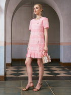 Pearl-Embellished Embroidered Dress